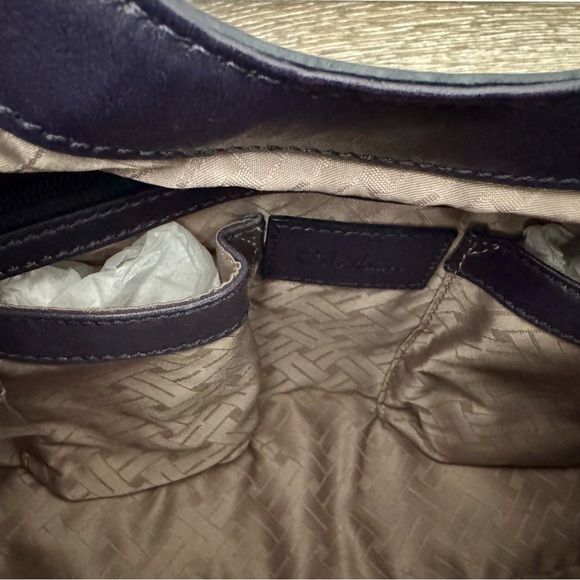 Cole Haan "Small Triangle Tote Genevieve" woven leather (in "Estate Blue") - NWT - Picture 5 of 9